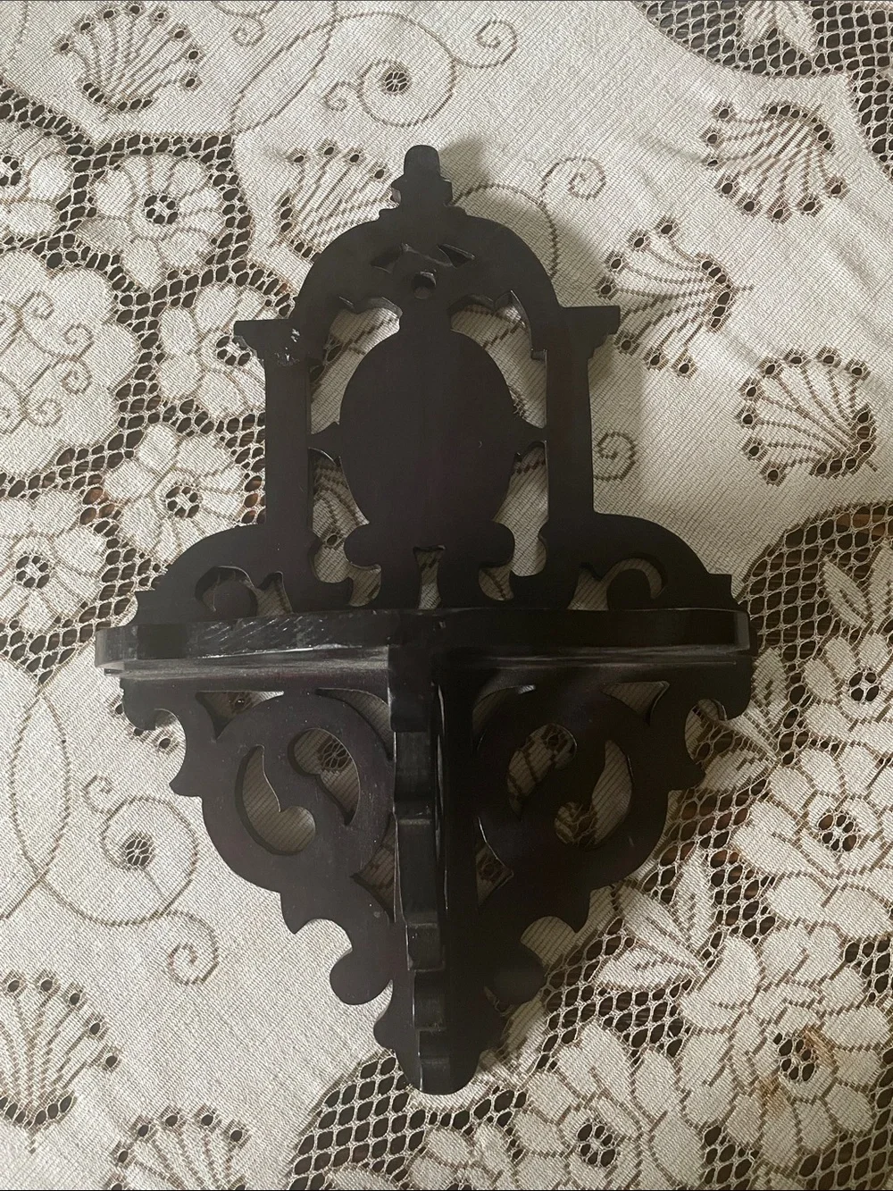 Vintage Victorian Black Revival Fretwork Decorative Wall Shelf